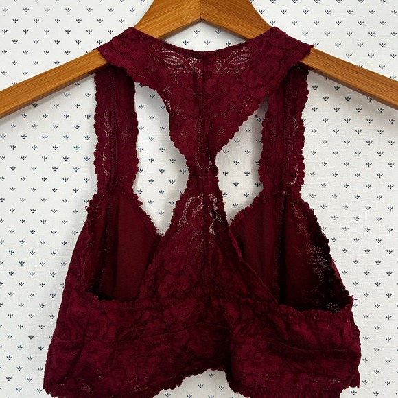 Free People Galloon Lace Back Bralette M Red - Picture 4 of 5